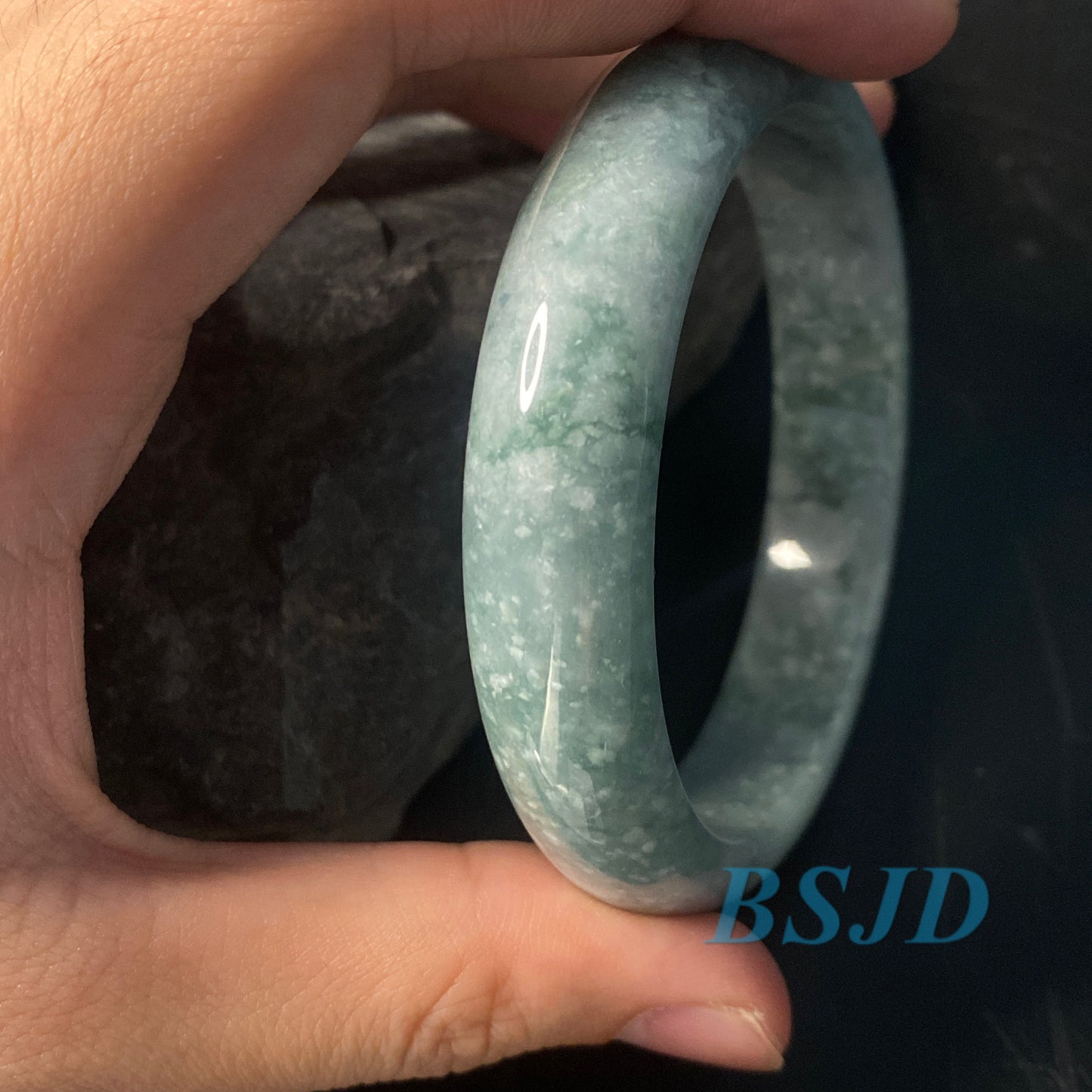 60,4 mm Grade A Jade Natur grün lila runder Armreif Lavendel Myanmar Jadeit Damenarmband Typ A Stein kleine Hand weiblich Schmuck Geschenk