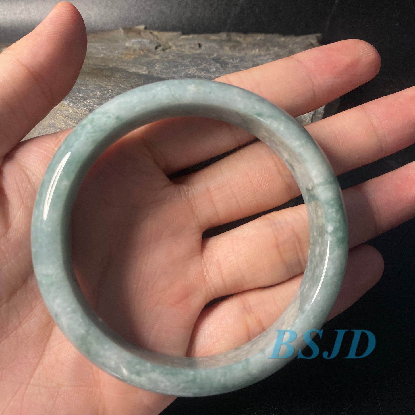 60,4 mm Grade A Jade Natur grün lila runder Armreif Lavendel Myanmar Jadeit Damenarmband Typ A Stein kleine Hand weiblich Schmuck Geschenk