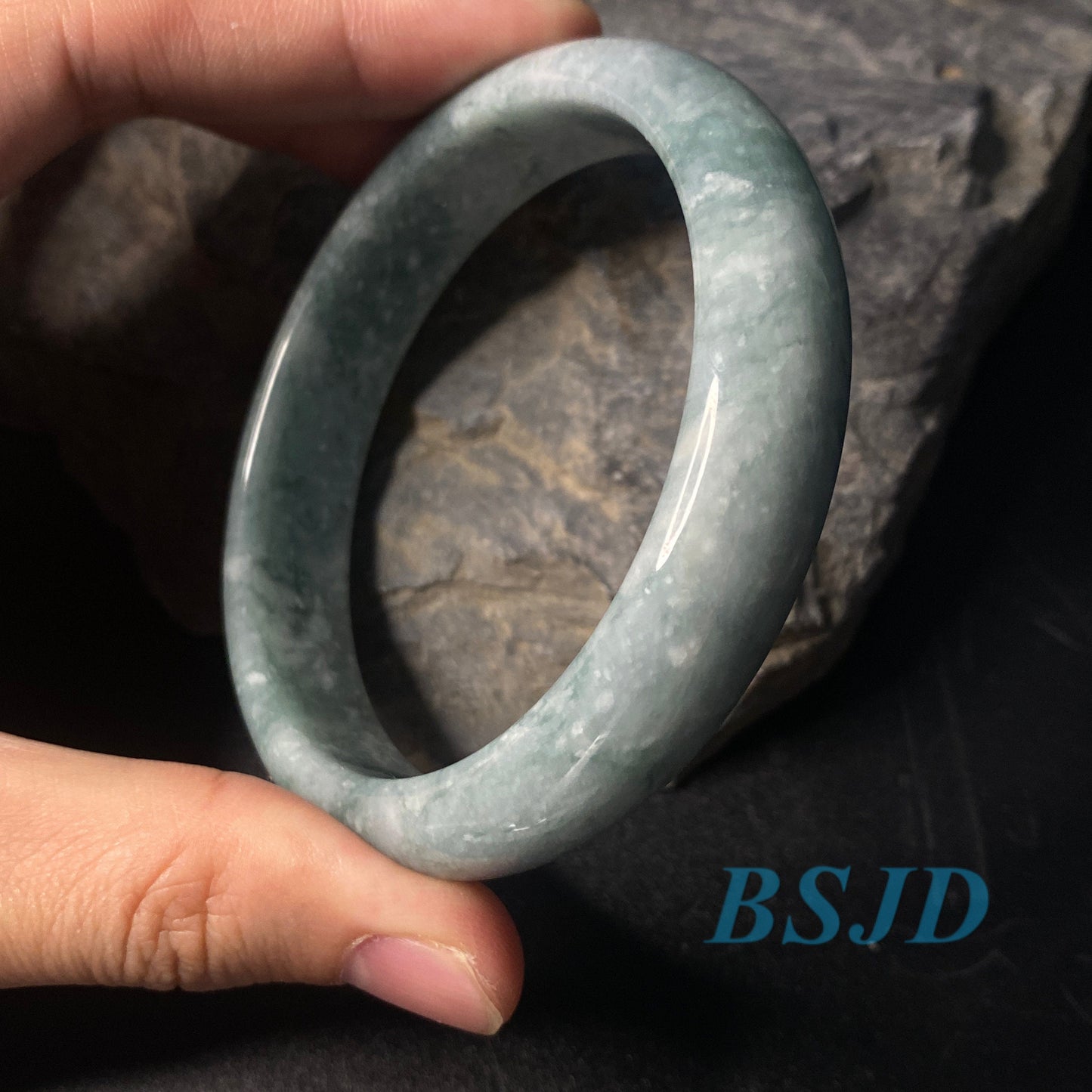 60.6mm Grade A Jade Natural green purple Round bangle lavender Myanmar jadeite Lady Bracelet Type A stone small hand female Jewelry Gift