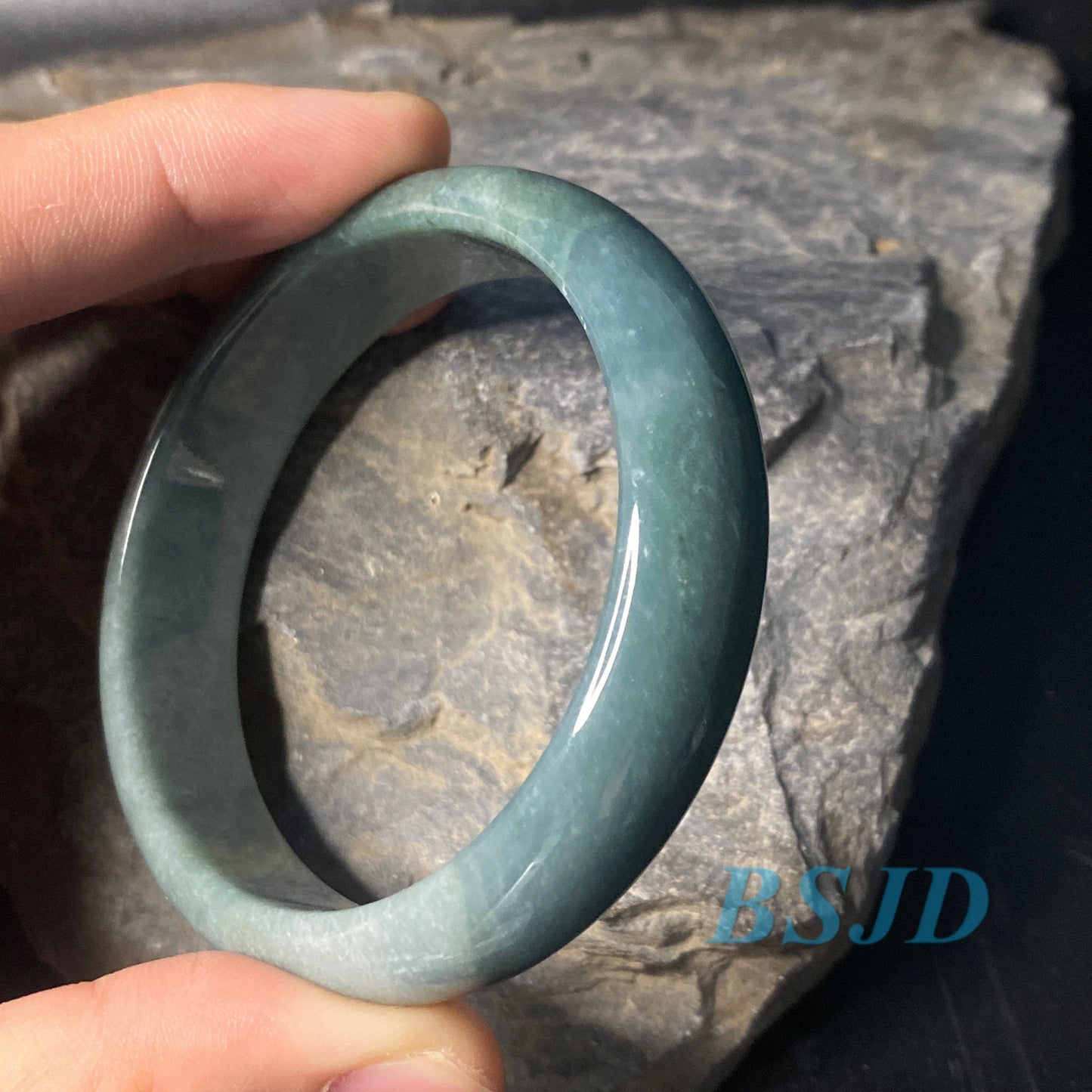 54.3mm Grade A Jade Natural green purple Round bangle lavender Myanmar jadeite Lady Bracelet Type A stone small hand female Jewelry Gift