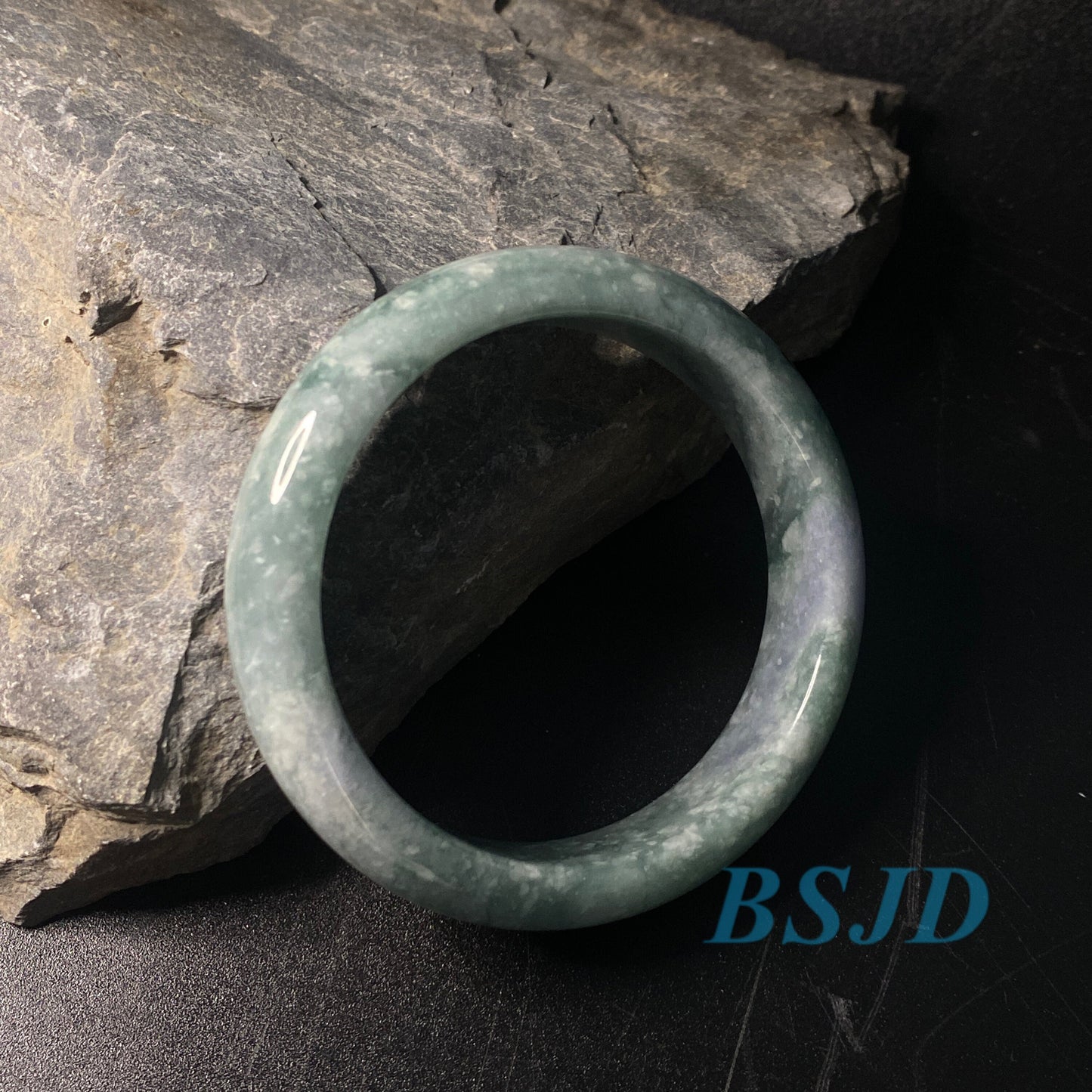 53.6mm Grade A Jade Natural green purple Round bangle lavender Myanmar jadeite Lady Bracelet Type A stone small hand female Jewelry Gift