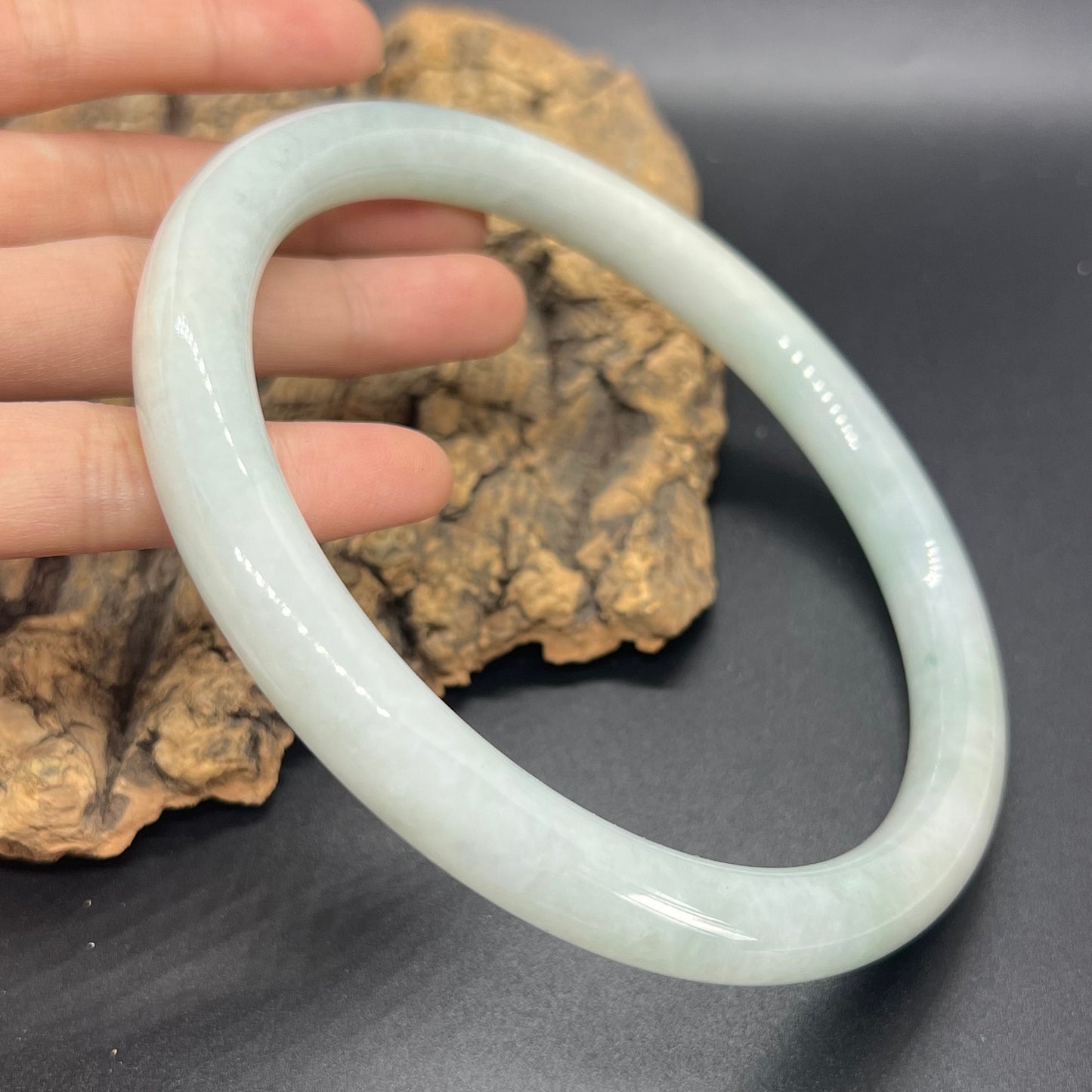 Huge 87.5mm Grade A Jade Natural green Big Round bangle Burma jadeite Lady Bracelet Type A stone small hand female bangle