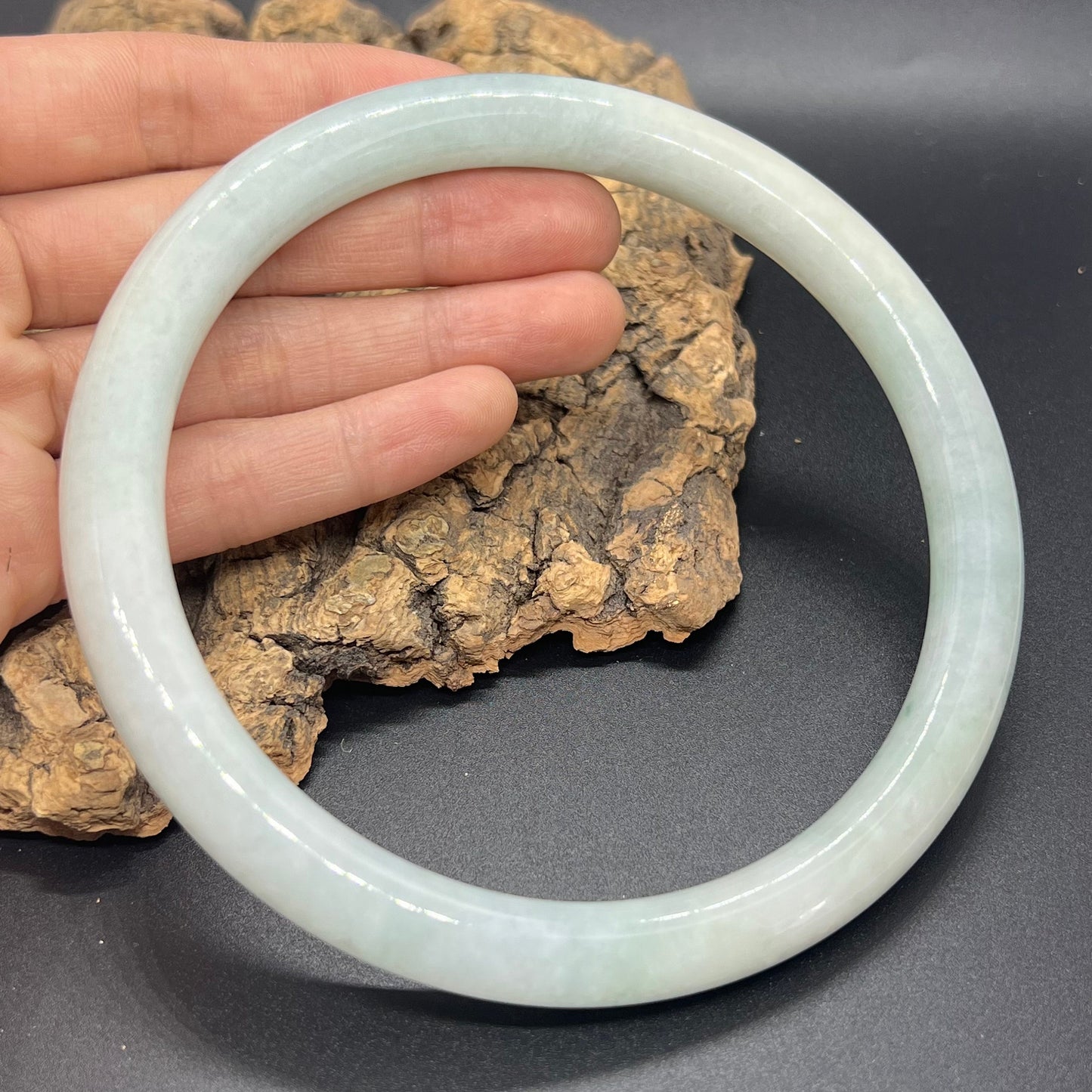 Huge 87.5mm Grade A Jade Natural green Big Round bangle Burma jadeite Lady Bracelet Type A stone small hand female bangle