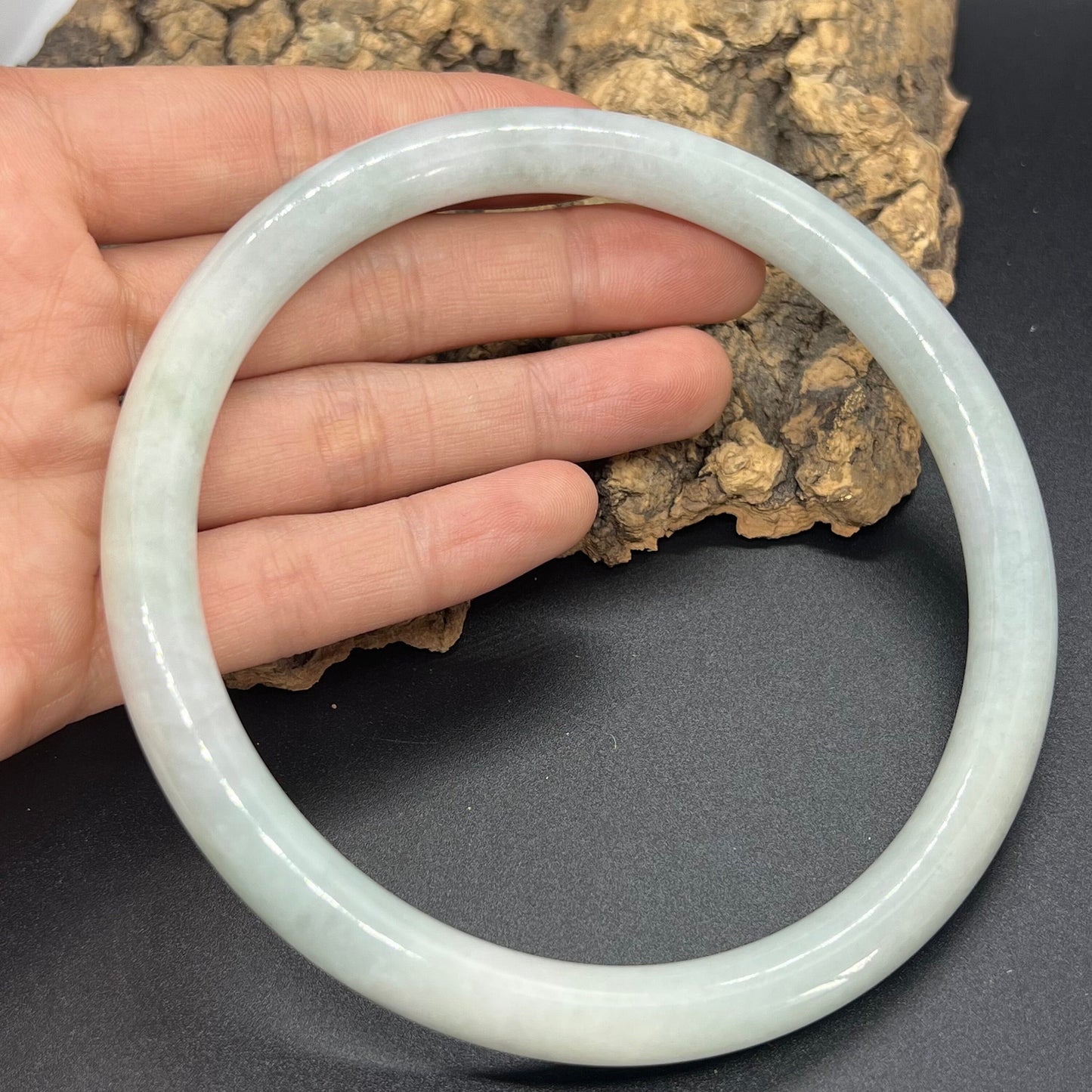 Huge 83mm Grade A Jade Natural green Big Round bangle Burma jadeite Lady Bracelet Type A stone small hand female bangle  翡翠飘花手镯