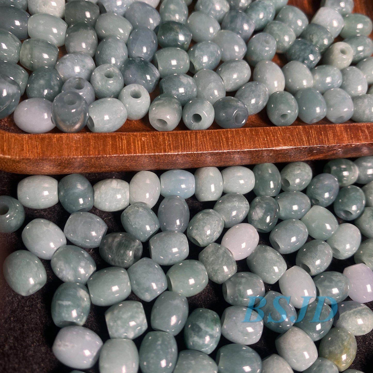 2 Color Natural Cute oval Guatemalan jadeite Light Translucent Blue Grade A jade  DIY Earrings beads Guatemala jade pendant bead