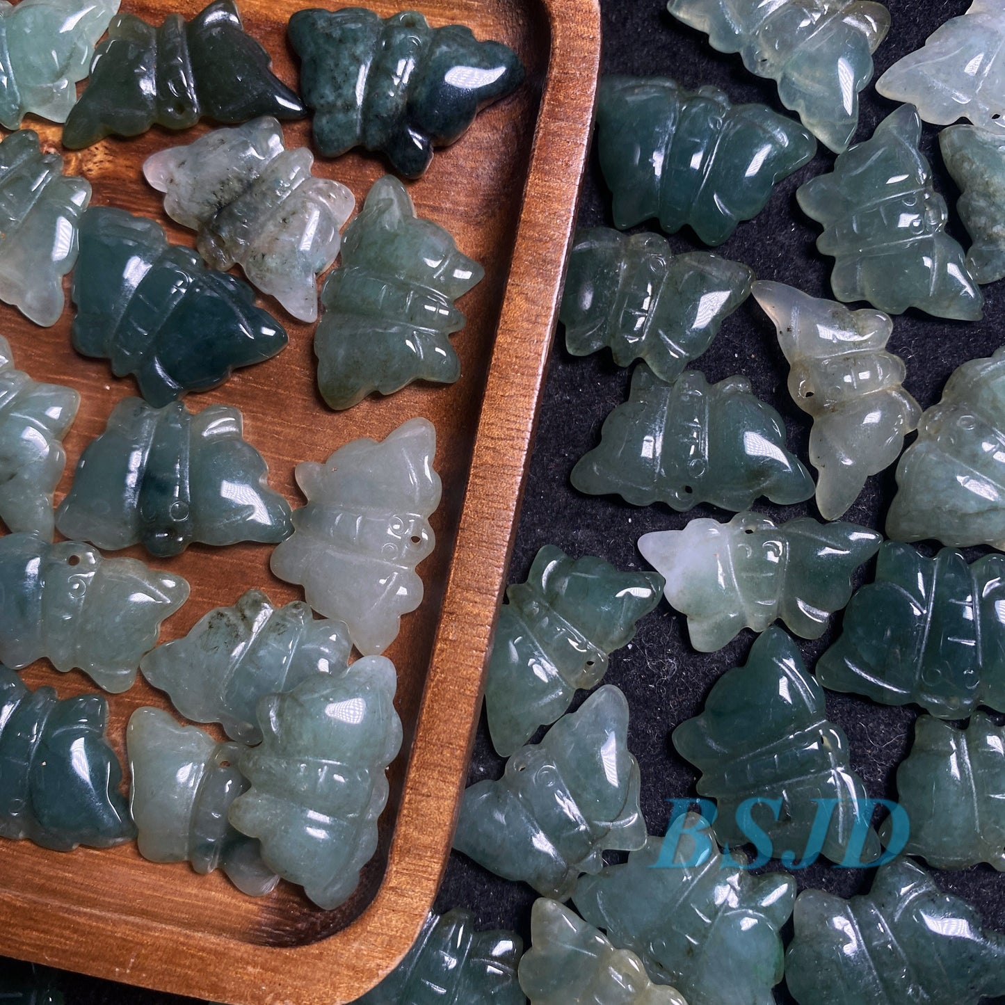 10pcs Butterfly Natural Grade A Jade Real Jadeite Burma jade Hand Carved Lady baby necklace