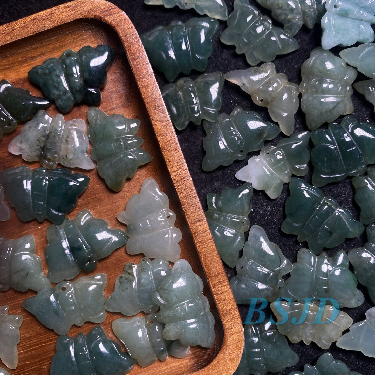 10pcs Butterfly Natural Grade A Jade Real Jadeite Burma jade Hand Carved Lady baby necklace