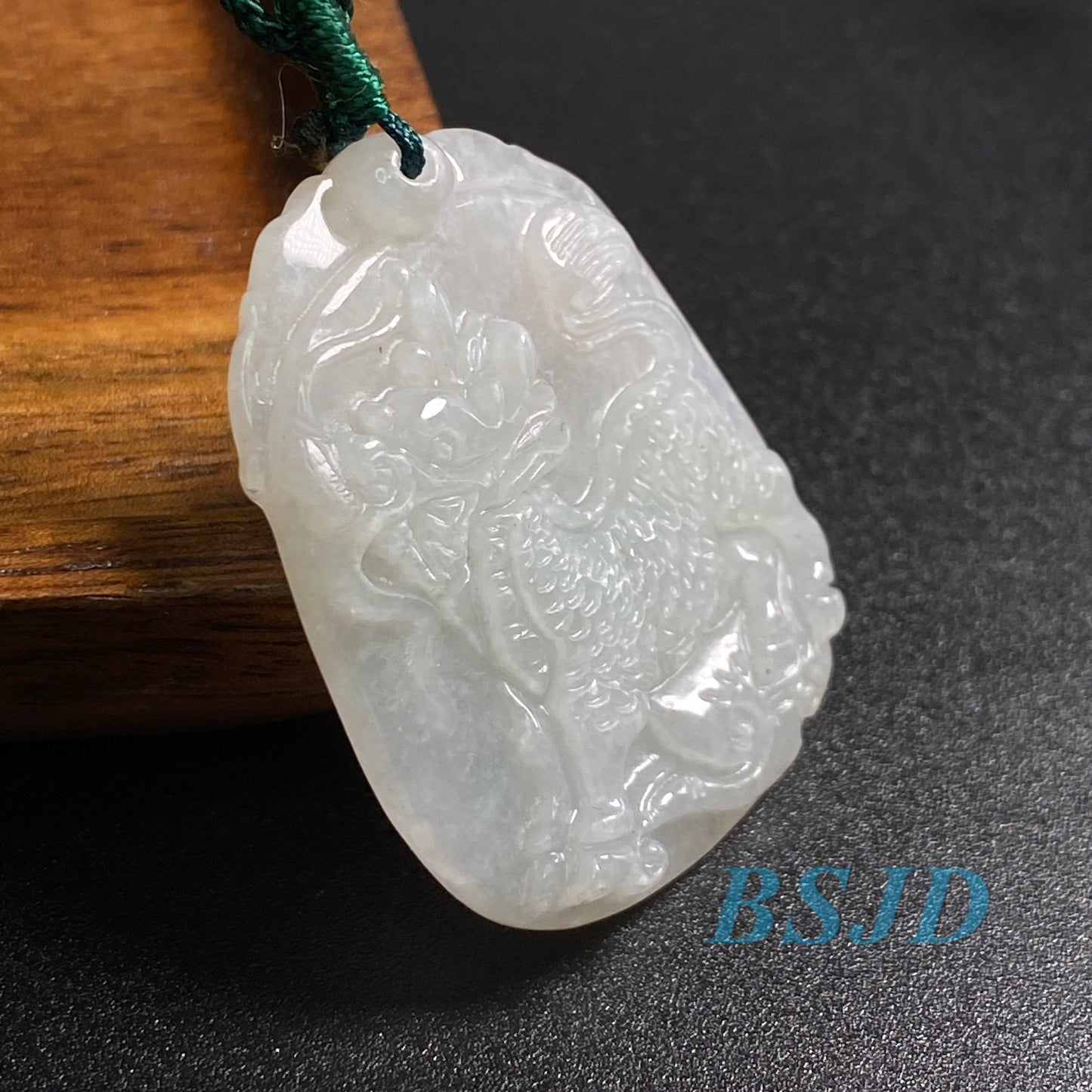 Natural Grade A jade dragon Kylin necklace Green Jade ICE Burma  Jadeite Chinese Carved ,birthday gift men's Pendant pixiu hang 翡翠 龙牌