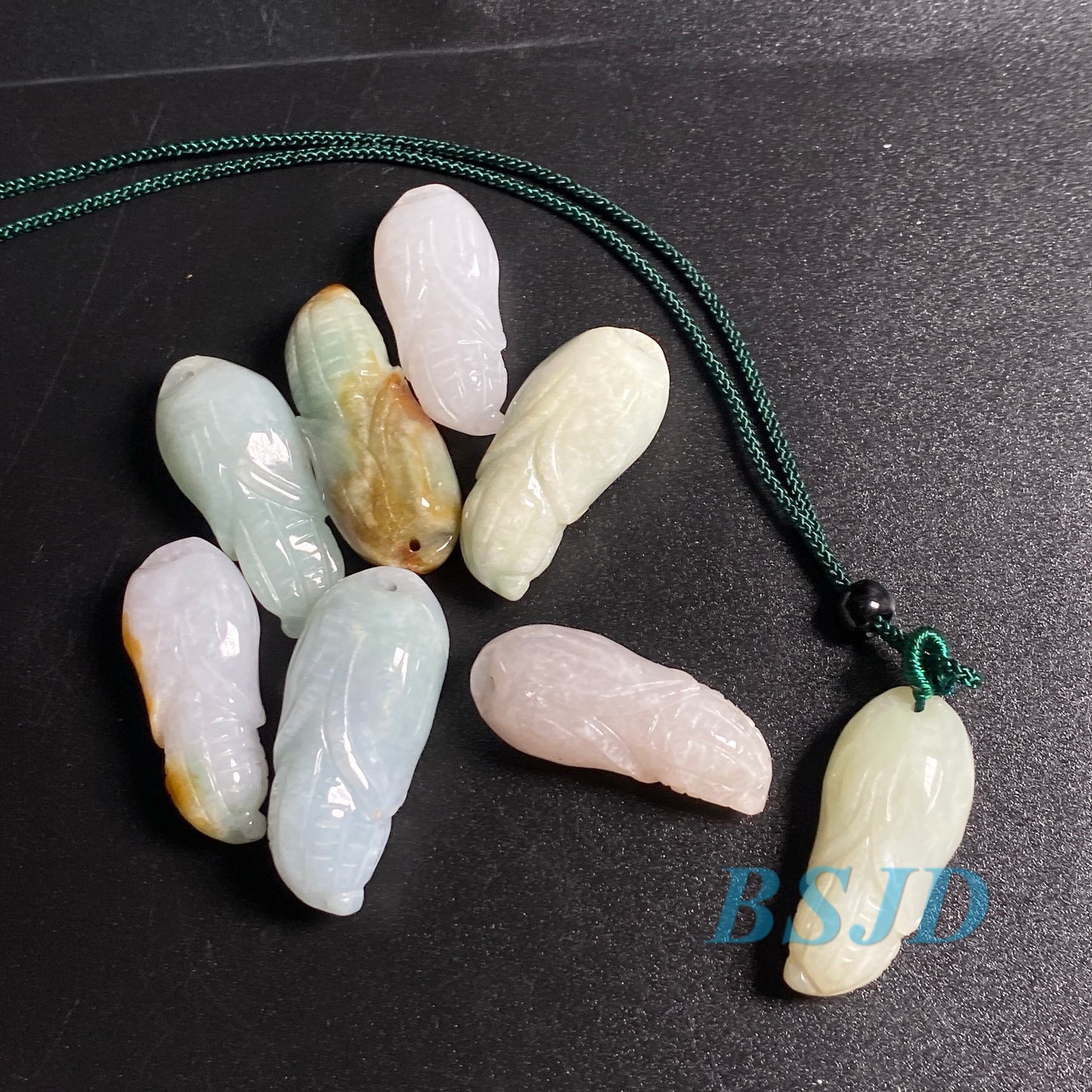 Wunschmais Anhänger Natur Grün Grade A Jade Eis Jadeit Burma Jade DIY Perle handgeschnitzt Geschenk Myanmar Jadeit