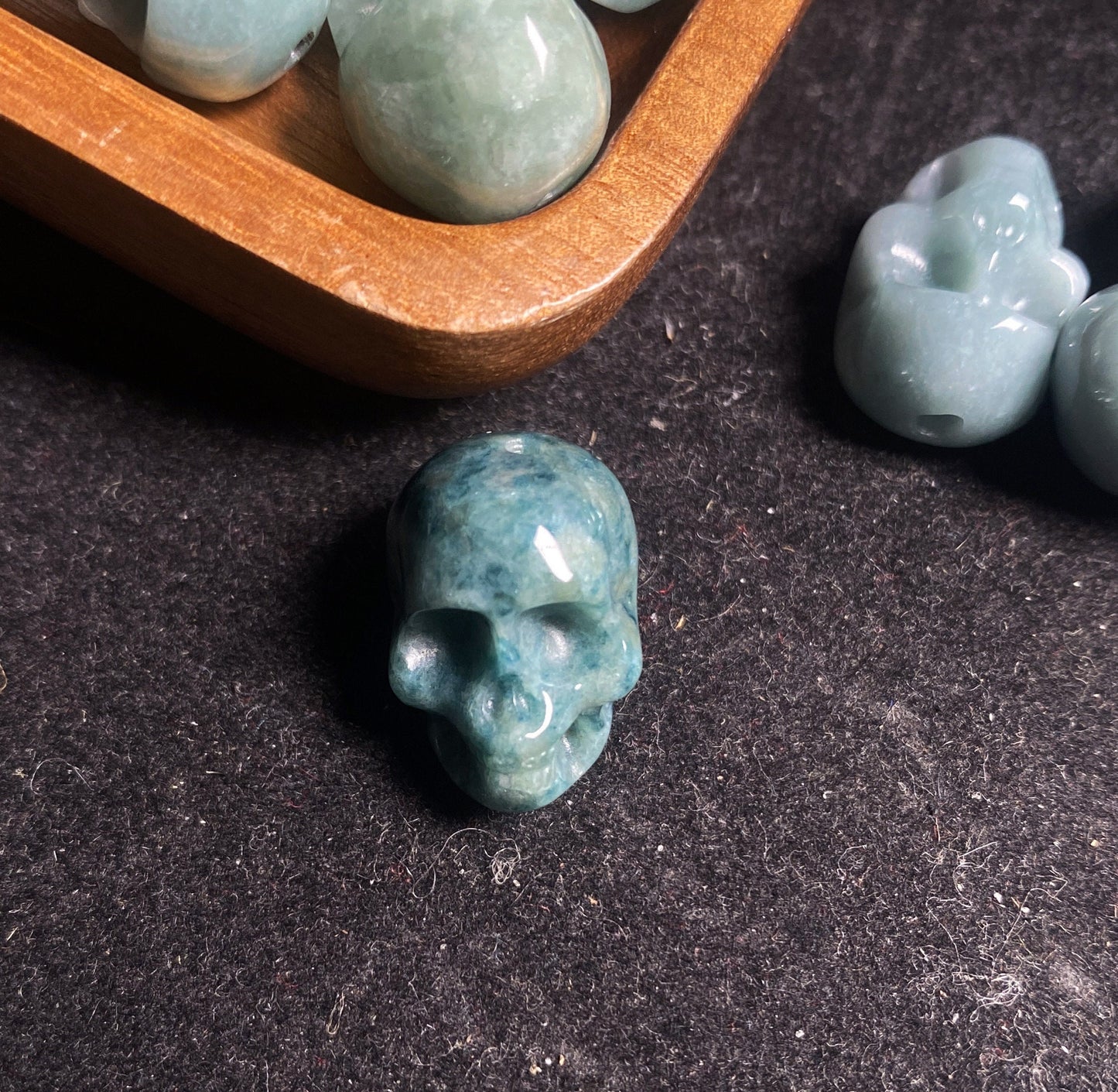 3Color Skull Shape Natural Jadeite Green jade pendant Blue Grade A jade Beads Burma White Jade Loose bead Halloween Presents gift