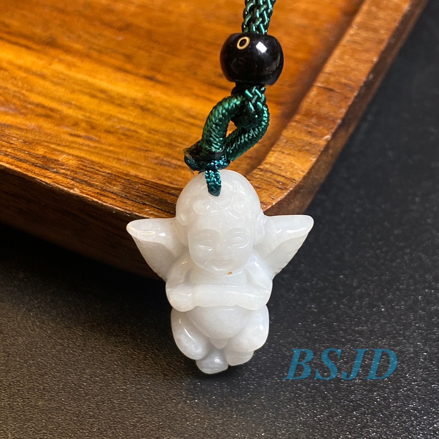 Angel pendant  Cupid Natural Green Grade A jadeite Burma Jade ICE Myanmar Jadeite Chinese Carved Baby children hang necklace DIY jewelry