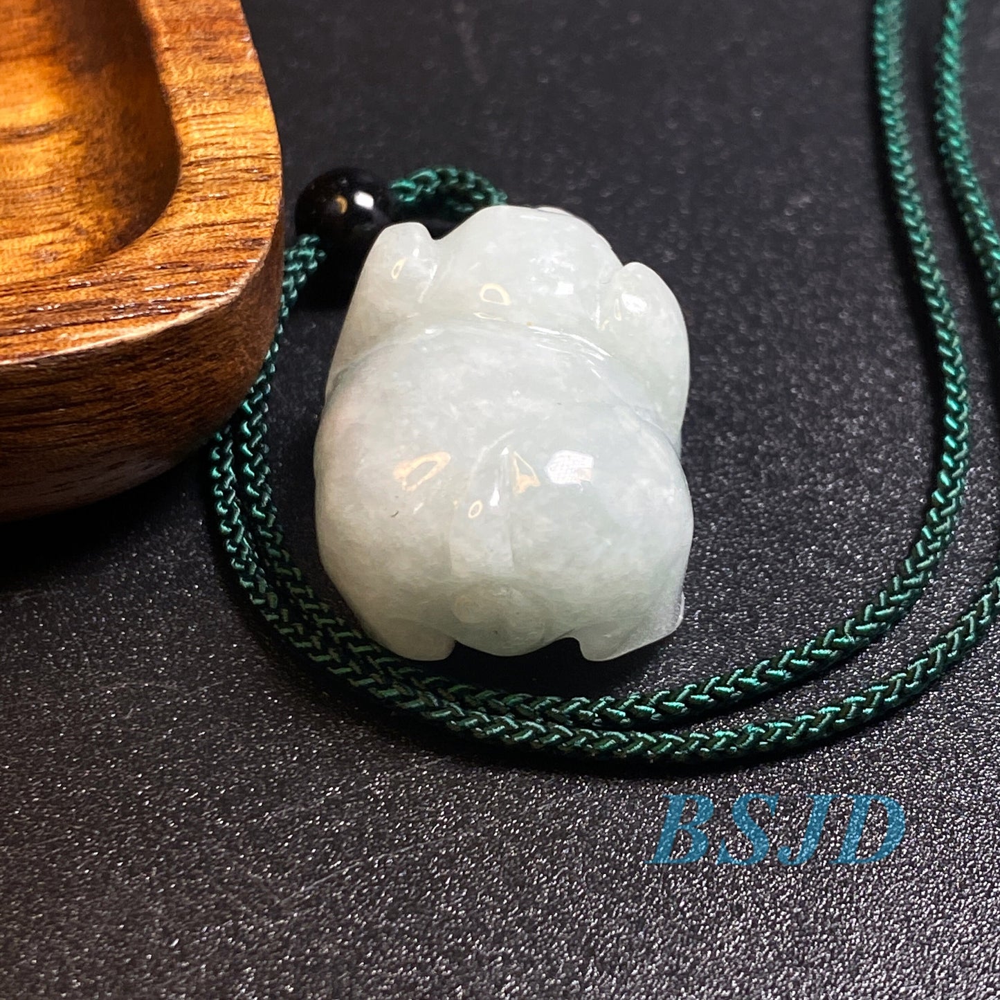 Pig Natural Grade A Jade Green Burma Jadeite  Жадеит подвеска Бусы piggy bead