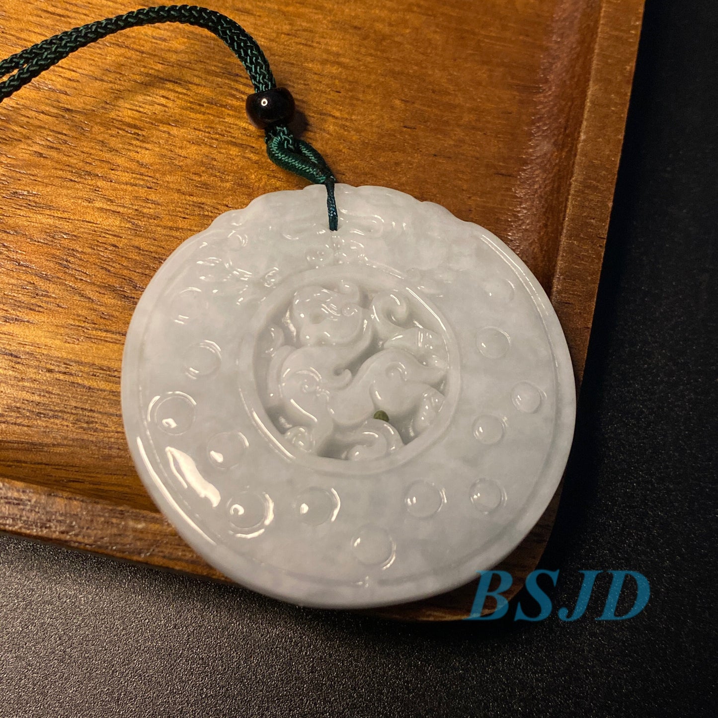 福到临门  Grade A jade dragon pendant Green Jade ICE Jadeite Jewelry jade gift DIY jadeite