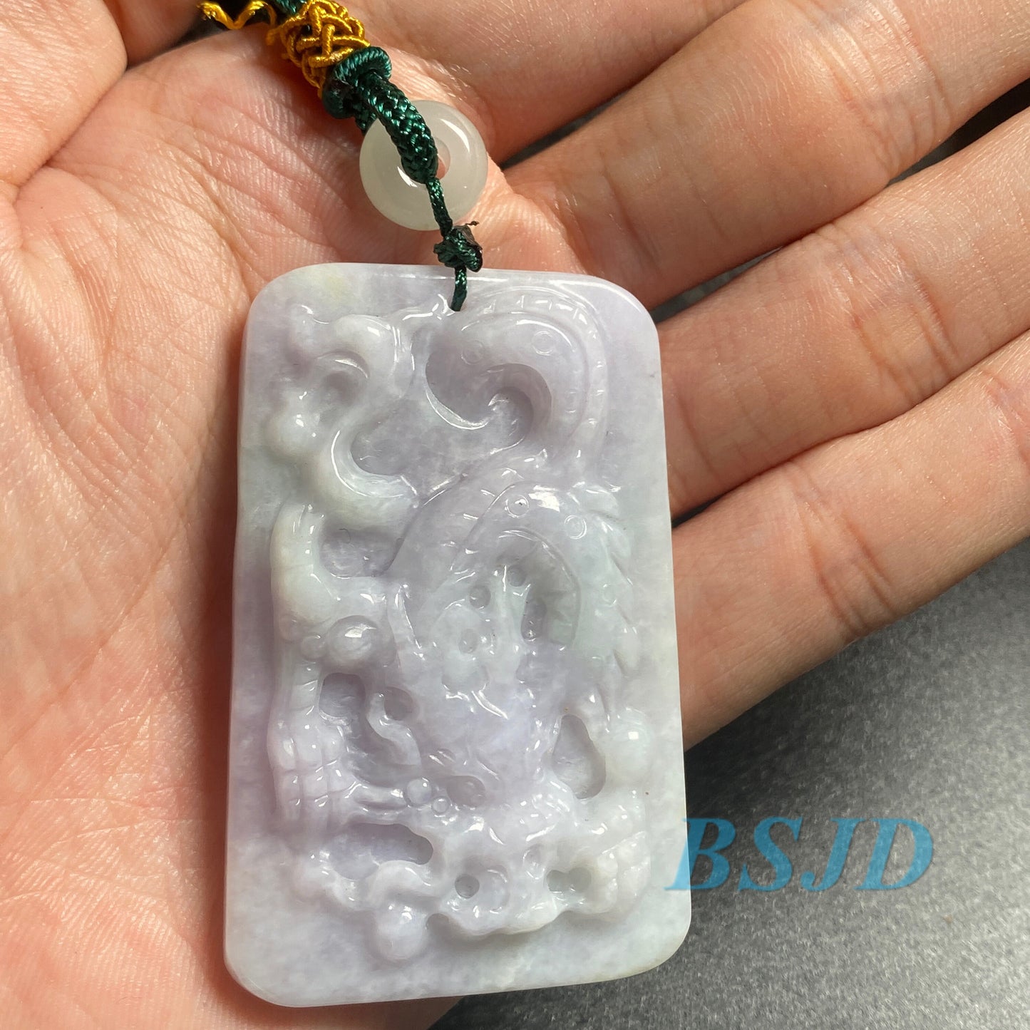 Naturla Purple Dragon Grade A JADE lavender Burma Jadeite pendant Jewelry gift