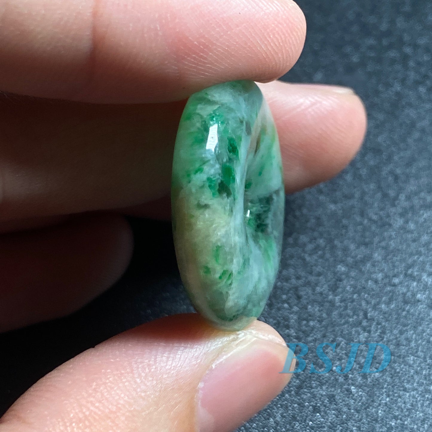 Donut Natural Green Grade A Jade Ice Jadeite LHand craved ady pendant necklace BEADS Anhänger Gemstone Kid baby Жадеит jadéite Flat 翡翠 平安扣