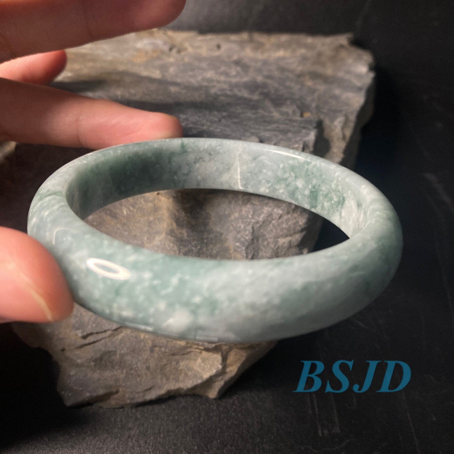 60,4 mm Grade A Jade Natur grün lila runder Armreif Lavendel Myanmar Jadeit Damenarmband Typ A Stein kleine Hand weiblich Schmuck Geschenk