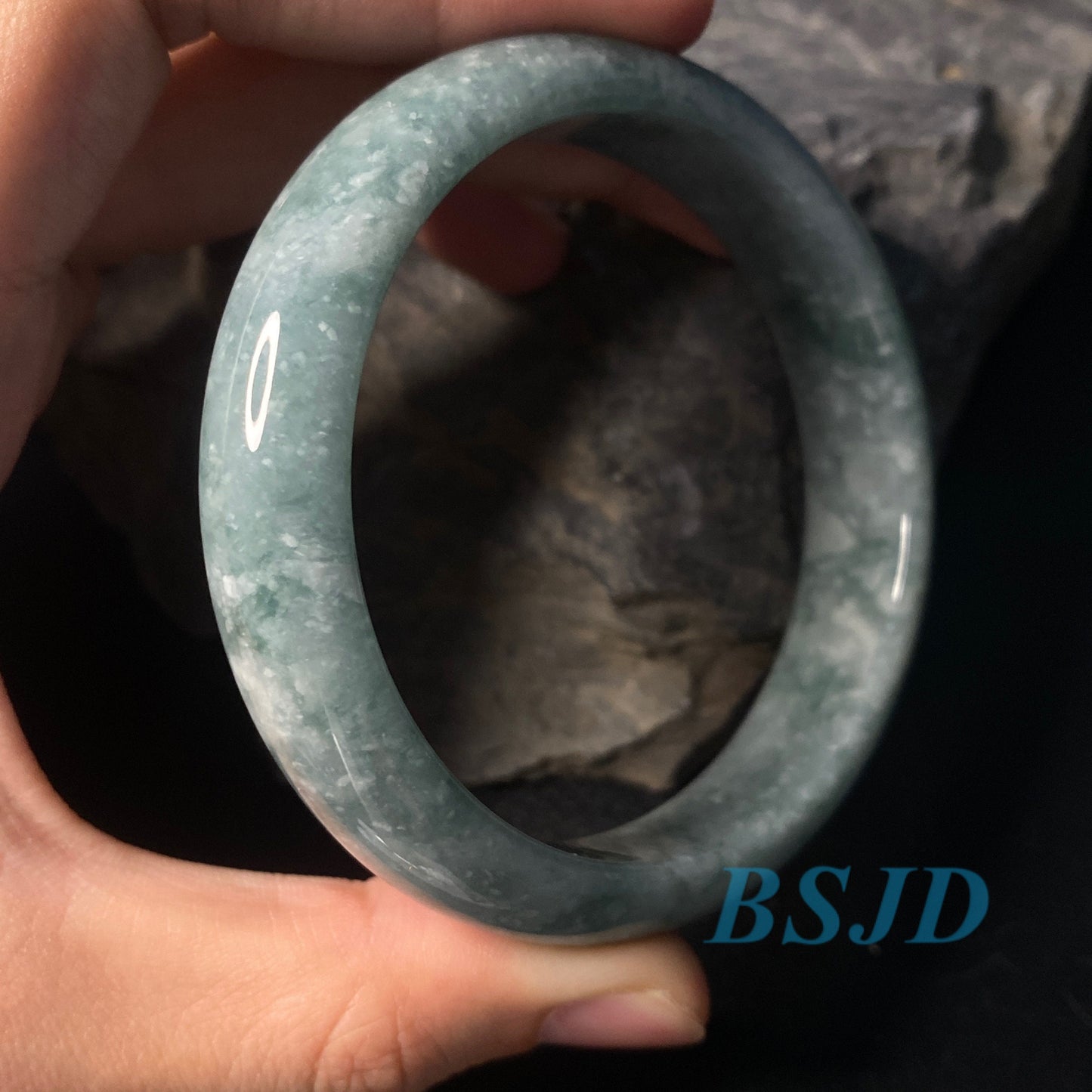 60.6mm Grade A Jade Natural green purple Round bangle lavender Myanmar jadeite Lady Bracelet Type A stone small hand female Jewelry Gift