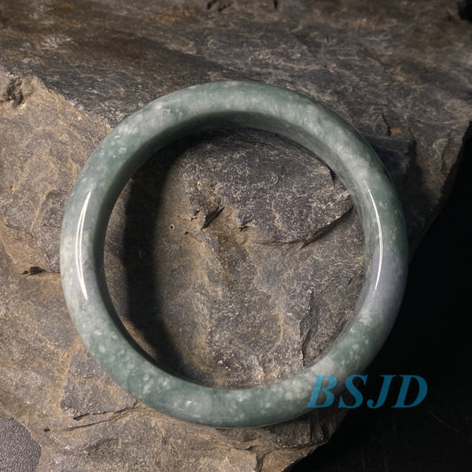 53.6mm Grade A Jade Natural green purple Round bangle lavender Myanmar jadeite Lady Bracelet Type A stone small hand female Jewelry Gift