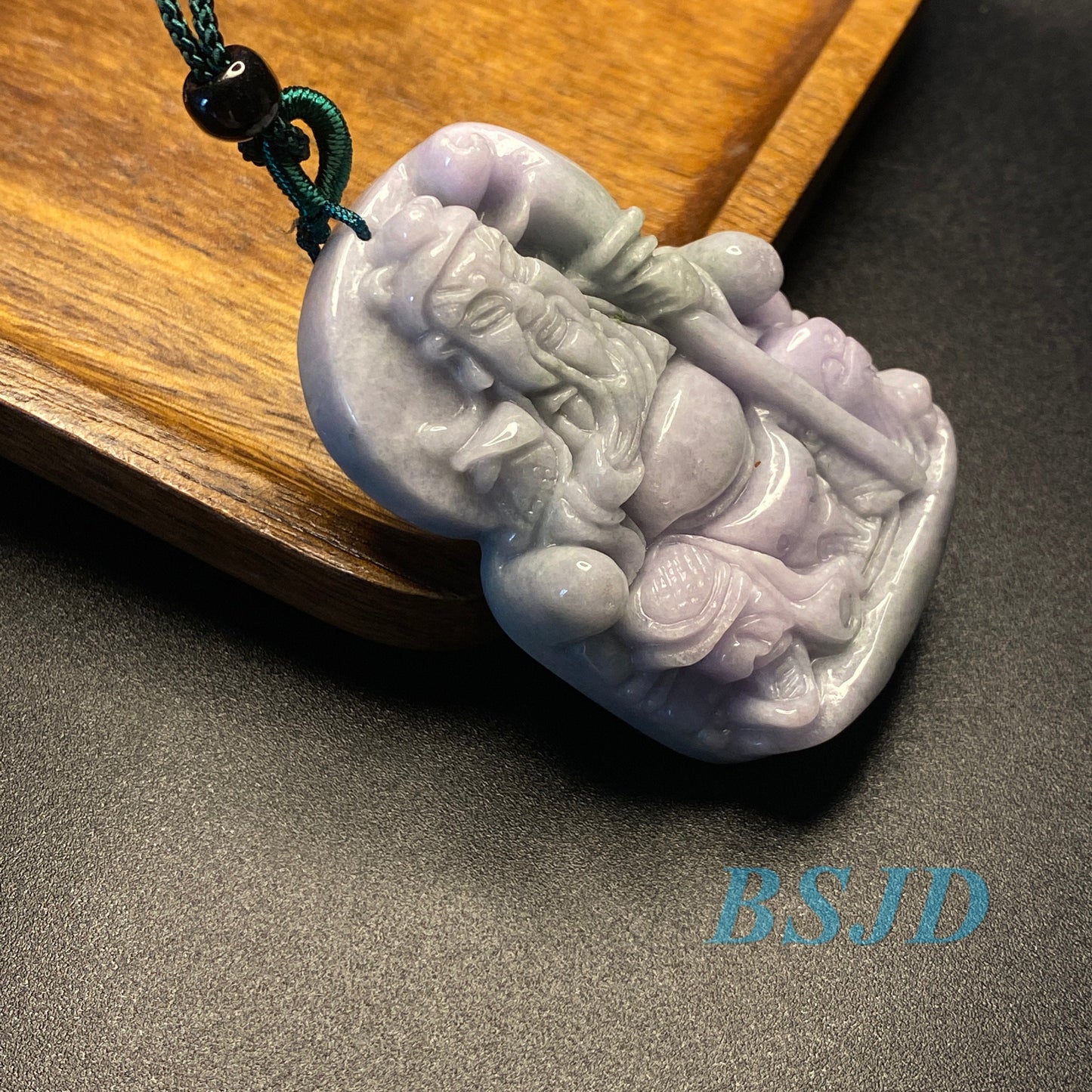 Natual Purple jadeite  Guangong The duke guan Pendant Natural Grade A men's necklace Lavender Green Jade ICE Jadeite Burma man Feicui