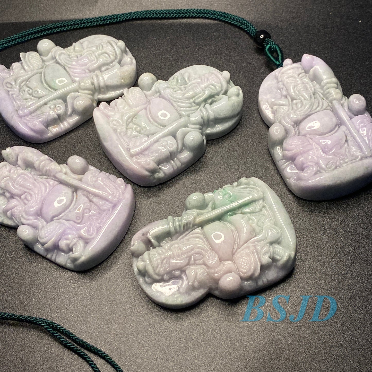 Natual Purple jadeite  Guangong The duke guan Pendant Natural Grade A men's necklace Lavender Green Jade ICE Jadeite Burma man Feicui