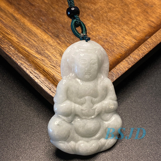 10PCS Feicui KWAN YIN Guanyin Natural Green Grade A Jade ICE Jadeite Chinese Carved ,lady Jadeit Pendant man necklace Statue