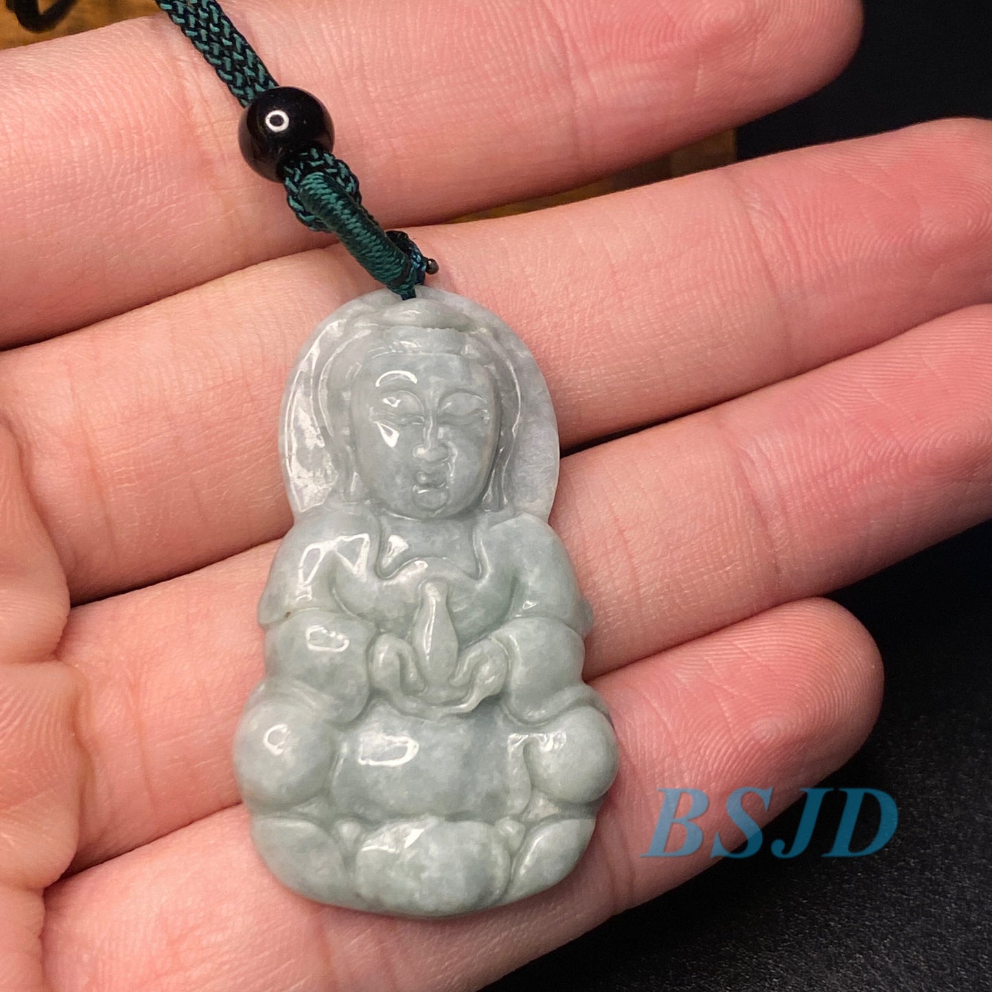 5Pairs KWAN YIN Buddha Natural Grade A Jade ICE Jadeite Chinese Carved Pendant necklace Statue gift