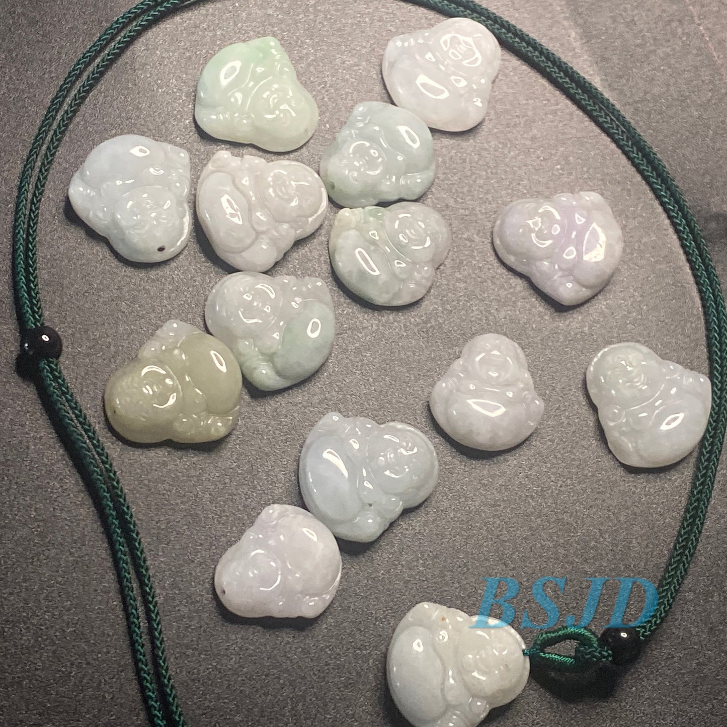 30PCS Buddha Natural Grade A Jade green Jadeite Chinese Carved Myanmar jade Pendant necklace kid DIY earrings jade jewelry gift