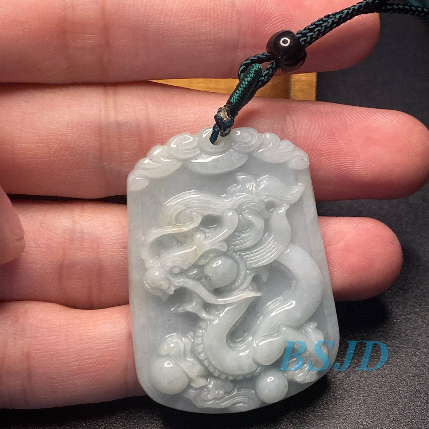 Grade A Jade Drachen Halskette Grüne Jade Burma Jadeit Herren Geburtstagsgeschenk Anhänger