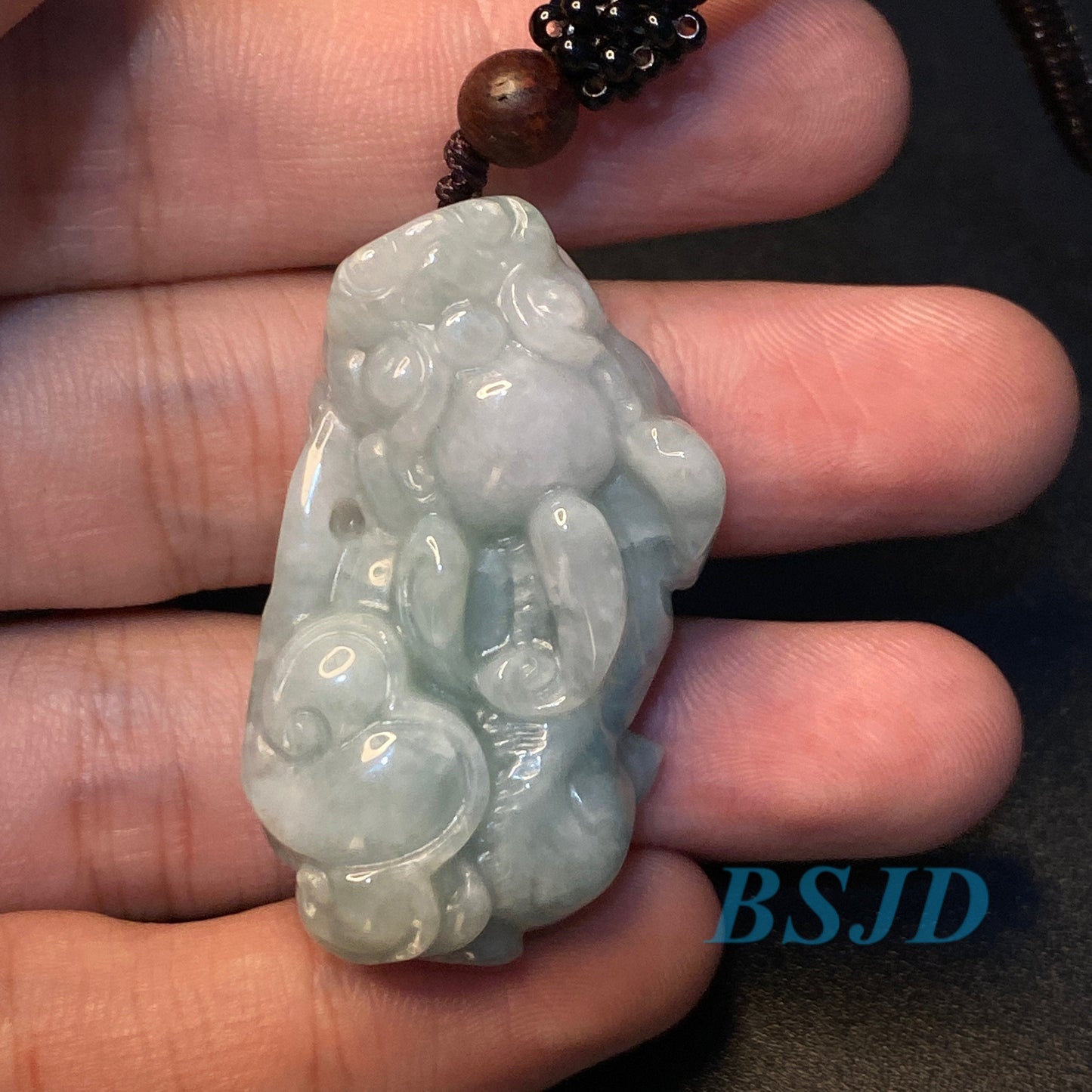 Pixiu Grade A Jade Burma  Jadeite man men's pendant necklace dragon Jade gift