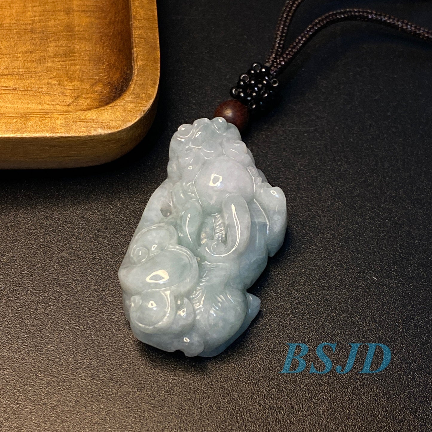 Pixiu Grade A Jade Burma  Jadeite man men's pendant necklace dragon Jade gift