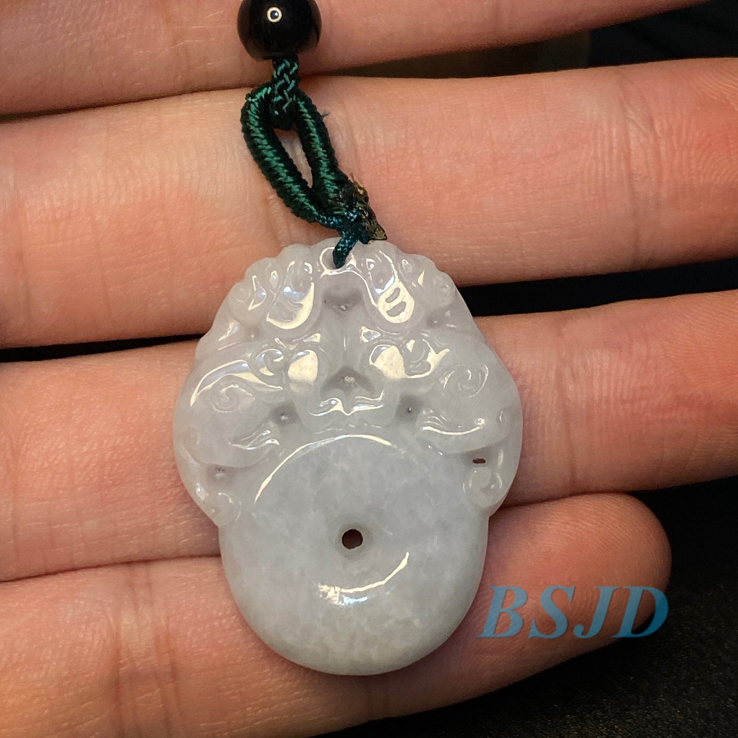 Double Pixiu Gragon Grade A  jade Green Jade ICE Jadeite Men Pendant