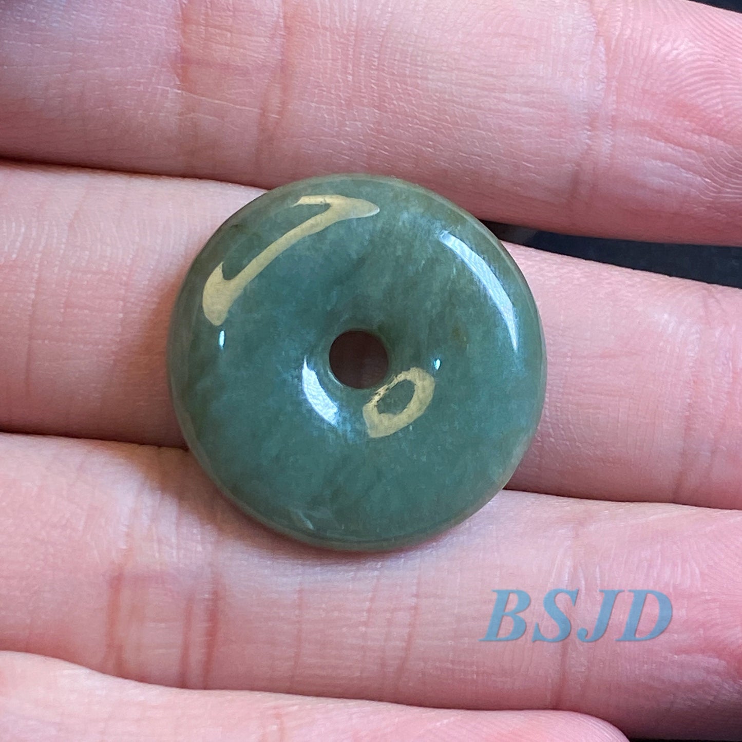 30Pcs Donut Pendant Natural Gray Grade A Jade ICE Jadeite Burma Flat Roundness Beads Perle Myanmar Jadeite disc