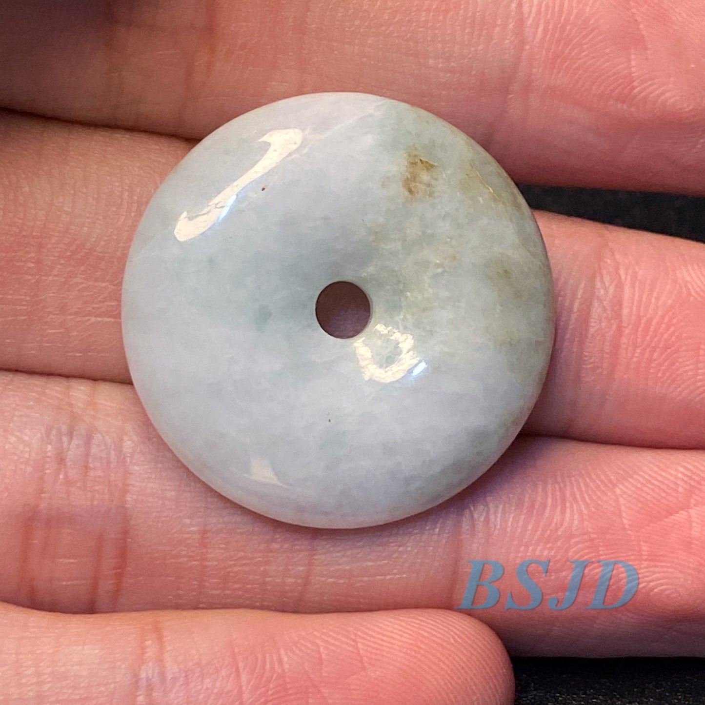 Grade A Jade Lucky Donut pendant Natural Green Burma Jade white Jadeite disc Roundness Bead Myanmar A stone Anhänger