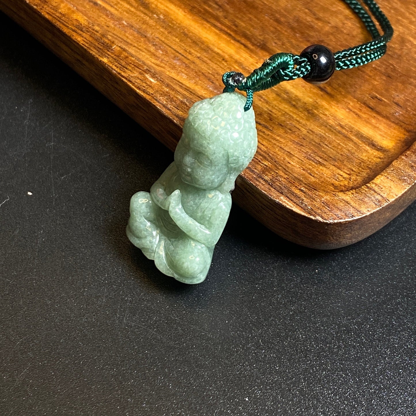 Natural Gray Grade A jadeite Buddha Pendant Natural Green Jade ICE Burma Jadeite Beads Baby Buddha pendant