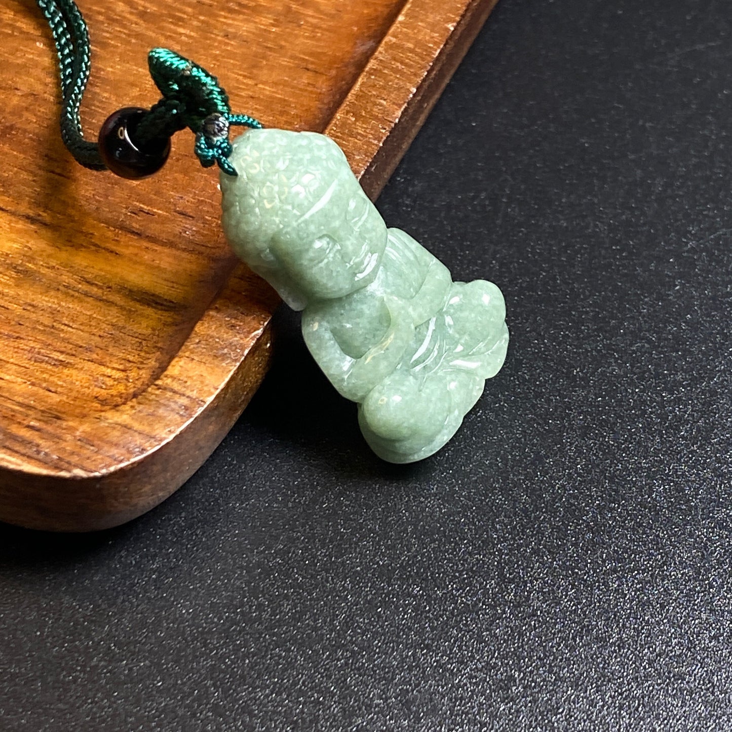 Natural Gray Grade A jadeite Buddha Pendant Natural Green Jade ICE Burma Jadeite Beads Baby Buddha pendant