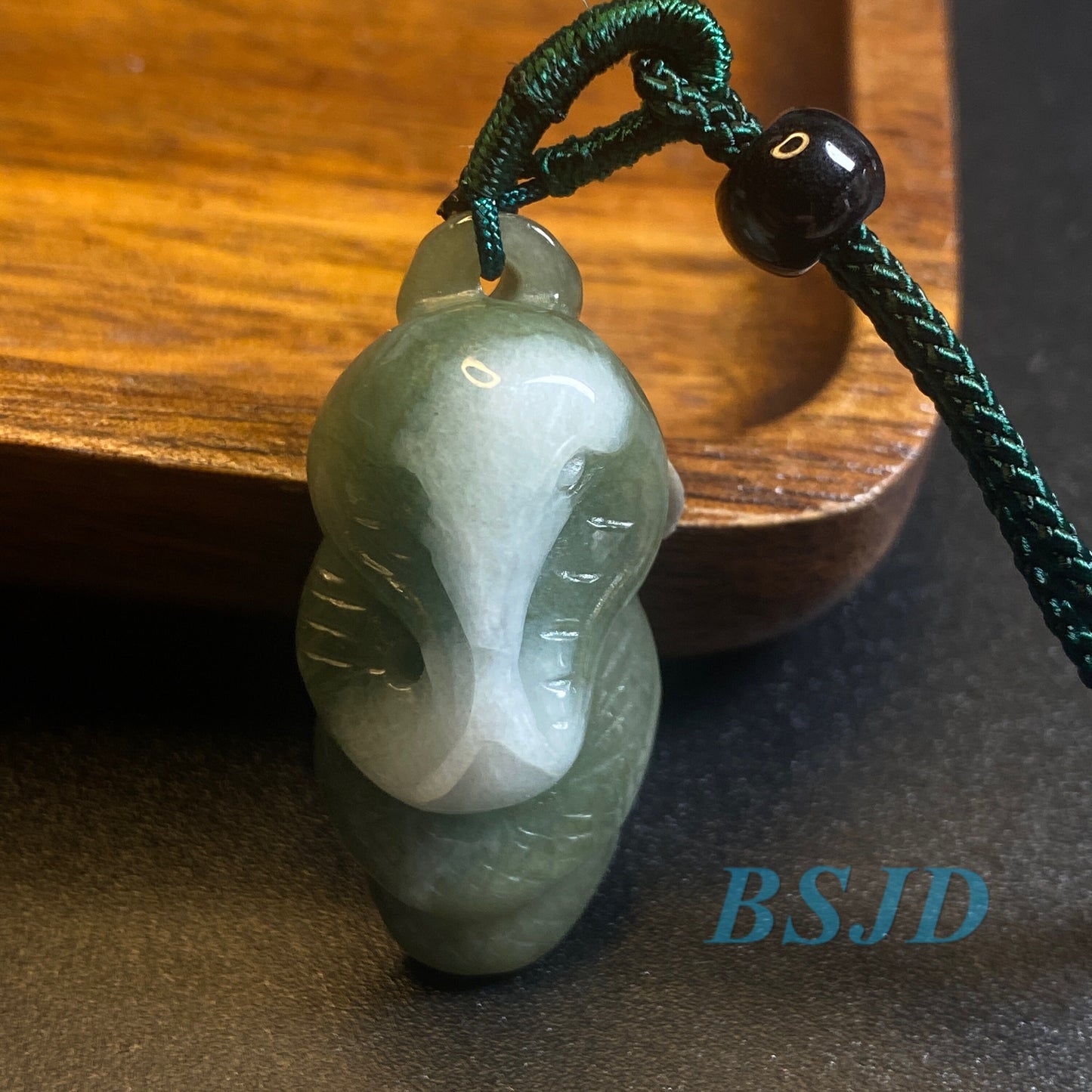 Handmade Mamba Snake jadeite pendant  Grade A jadeite Natural Burma Jade ICE Jadeite Kid birthday gift hang Type A jade jewelry stone gift