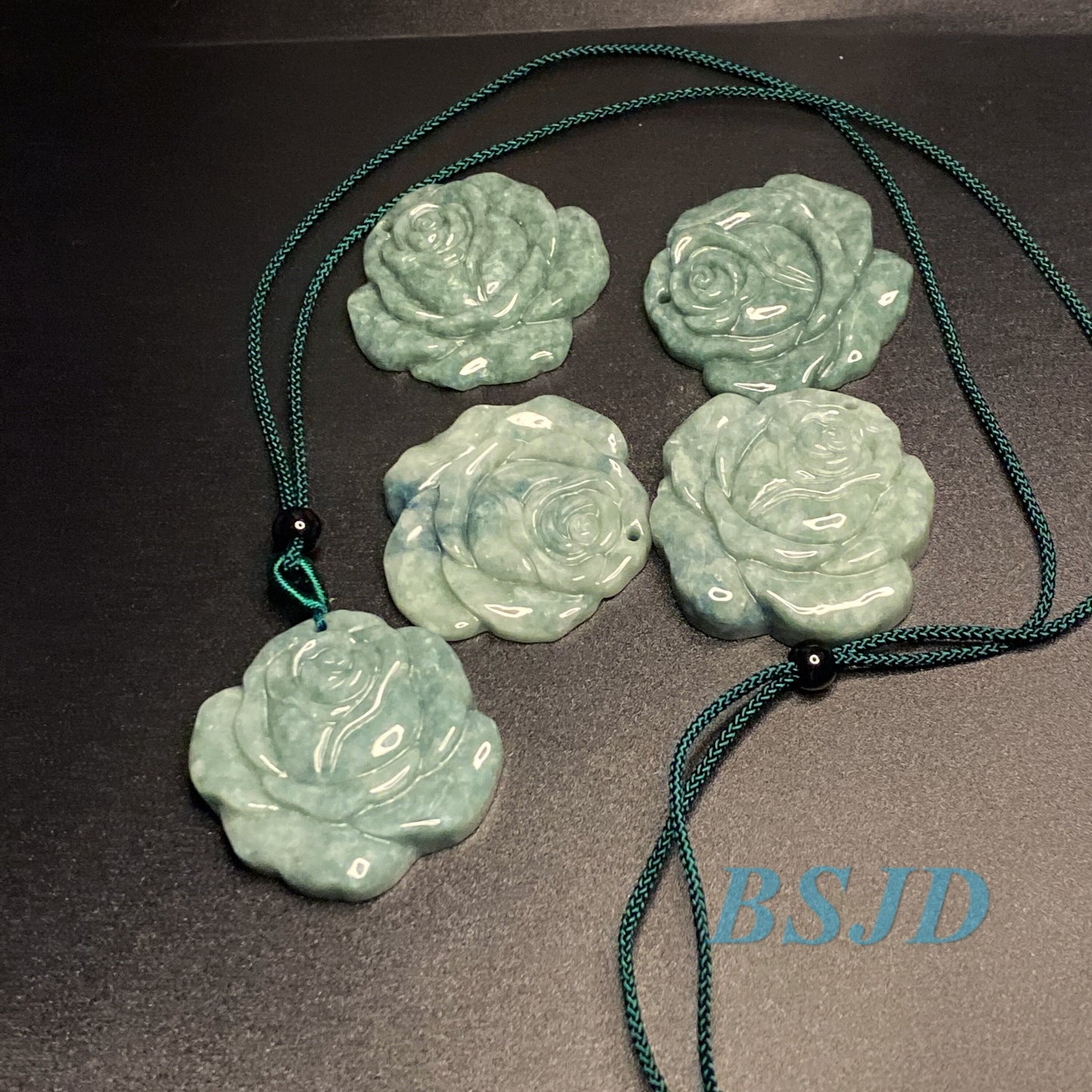 Wholesale Rose flowers Grade A Jade Green jadeite Beads Flower pendant Type A jade Ice Myanmar Jadeite DIY necklace earrings gift