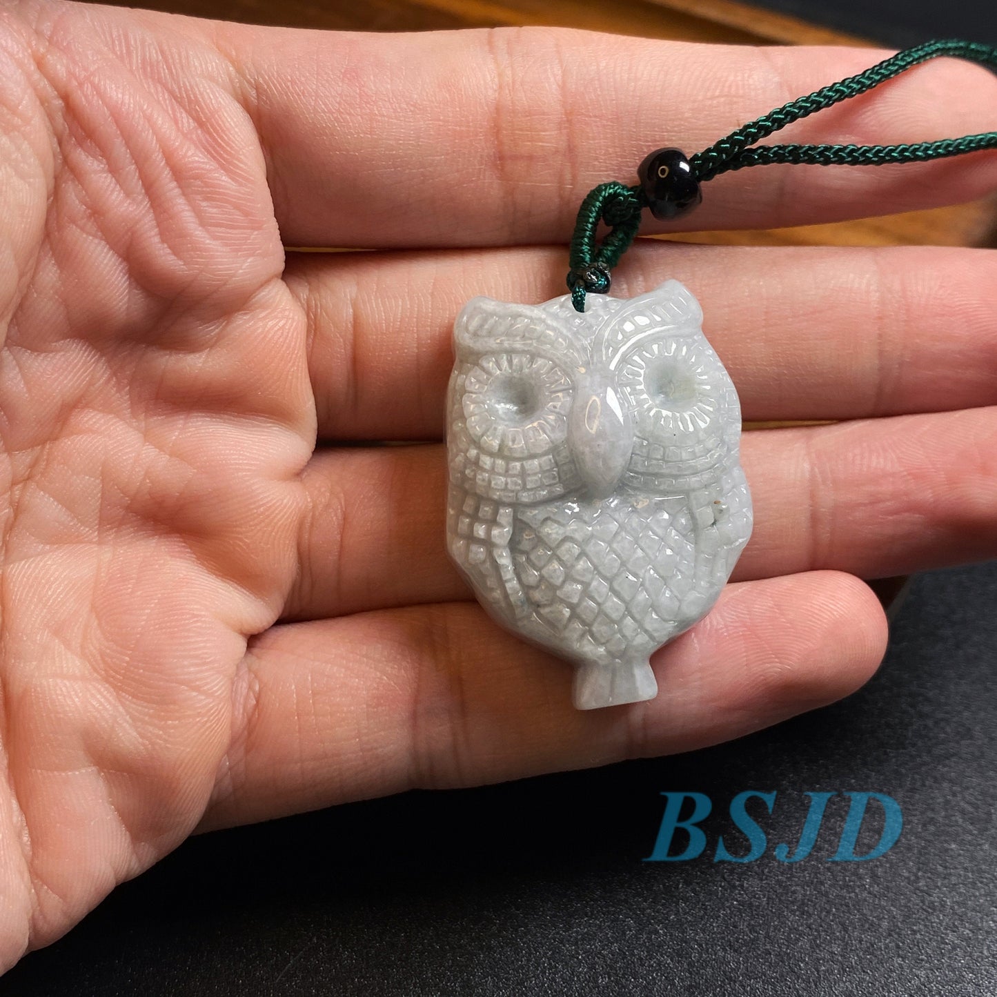 Wholesale Lucky night owl Natural Grade A Jade Myanmar Jadeite pendant Burma jade beads  Dream catchers DIY Jewelry gift