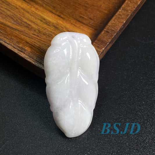 Leaf Pendant Natural green Jade Grade A Jadeite Burma pendant DIY Necklace earrings drop  Anhänger jade Gift 翡翠