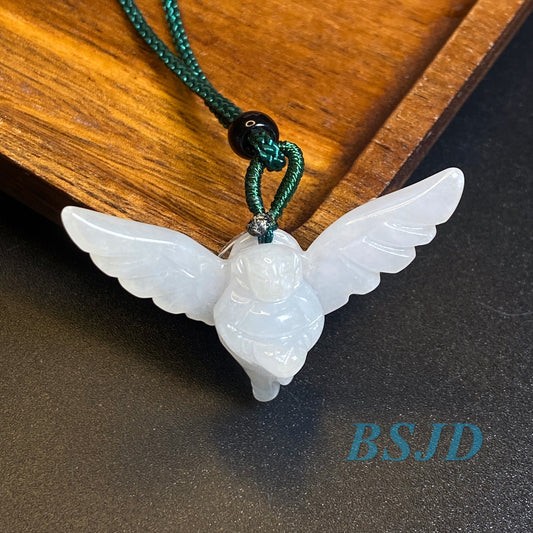 Angel pendant  Natural Grade A jade Burma Jade ICE Myanmar Jadeite Chinese Carved ,Baby children hang necklace DIY jewelry