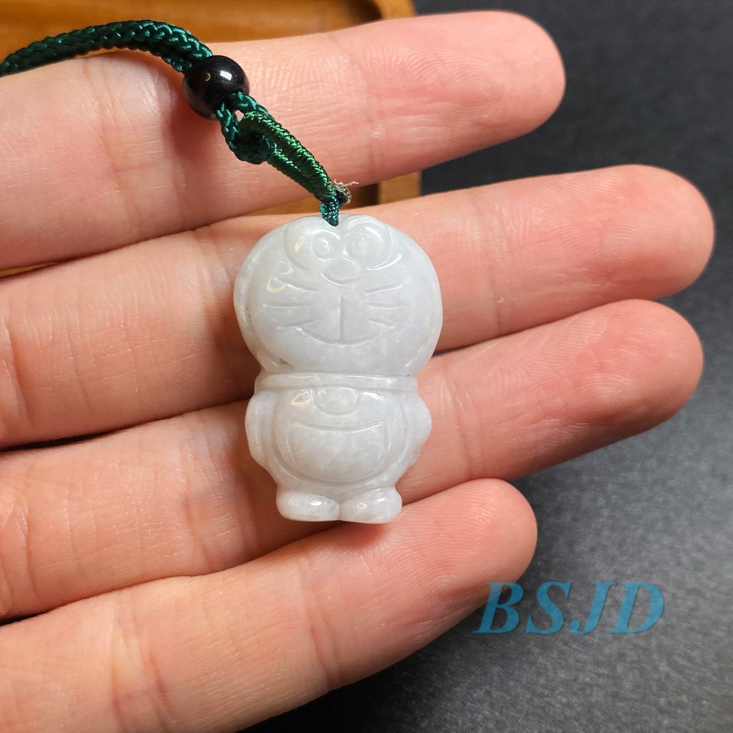 Wholesale cartoon Doraemon ドラえもん Jadeite Pendant Natural Grade A Jade bead Burma jade Babt Children Kid Girl DIY Cartoon beads  ネックレス