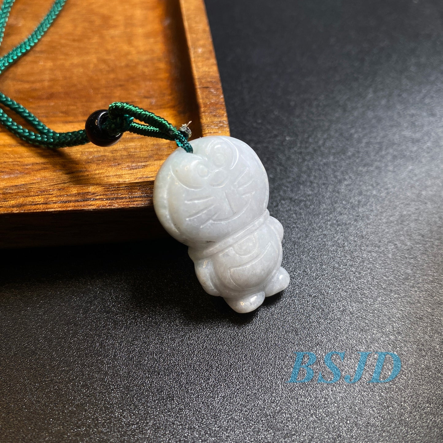 Wholesale cartoon Doraemon ドラえもん Jadeite Pendant Natural Grade A Jade bead Burma jade Babt Children Kid Girl DIY Cartoon beads  ネックレス