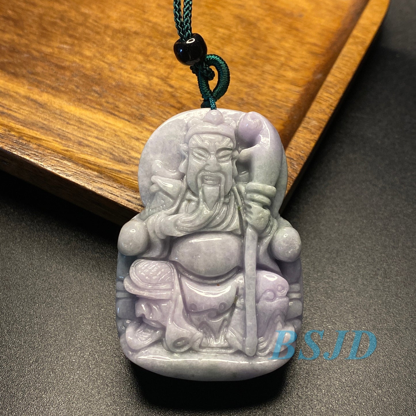 Natual Purple jadeite  Guangong The duke guan Pendant Natural Grade A men's necklace Lavender Green Jade ICE Jadeite Burma man Feicui