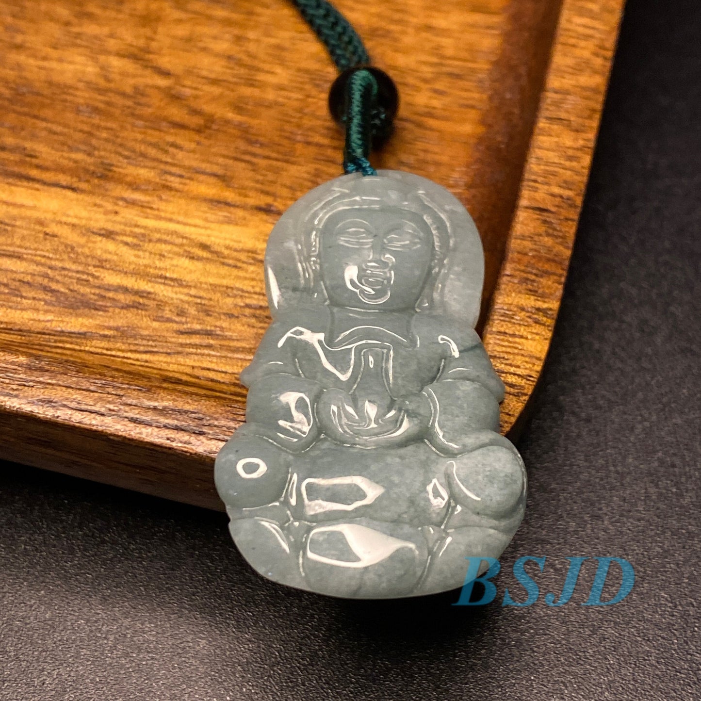 Buddha Pendant Natural Grade A jade Green Burma Jade ICE Myanmar Jadeite joss hang