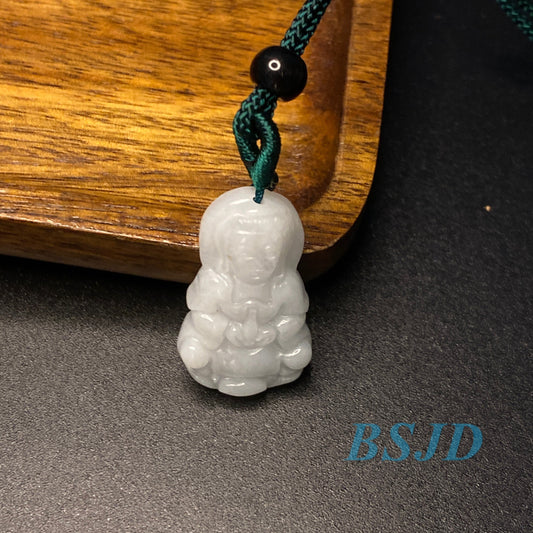 30PCS Wholesale Guanyin Pendant Natural Grade A Jade KWAN YIN Green ICE Jadeite Burma jade Beads Chinese Carved Myanmar Jadeite Jewelry gift