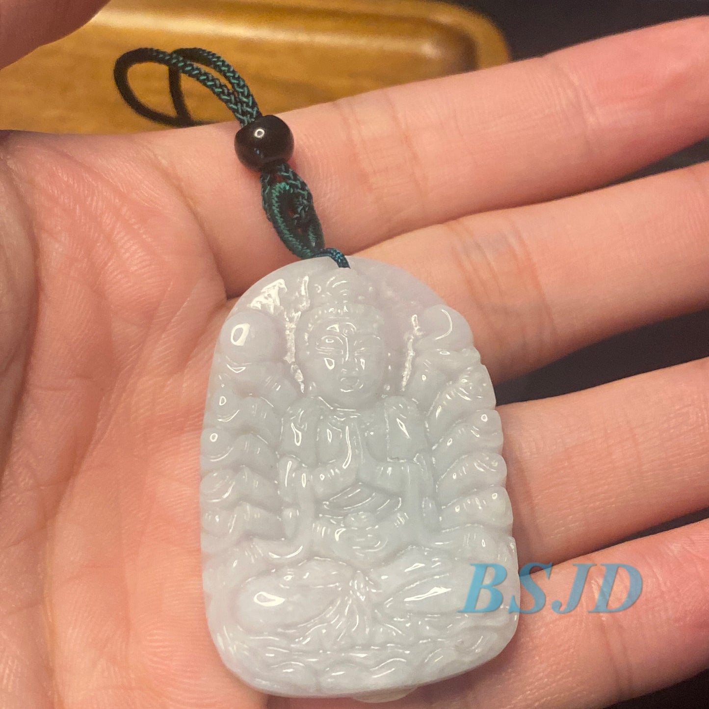 Genuine Burma jadeite Thousands Hands Guanyin Pendant Natural Green Grade A Jade ICE Jadeite Chinese Carved ,Myanmar Jadeite necklace Statue