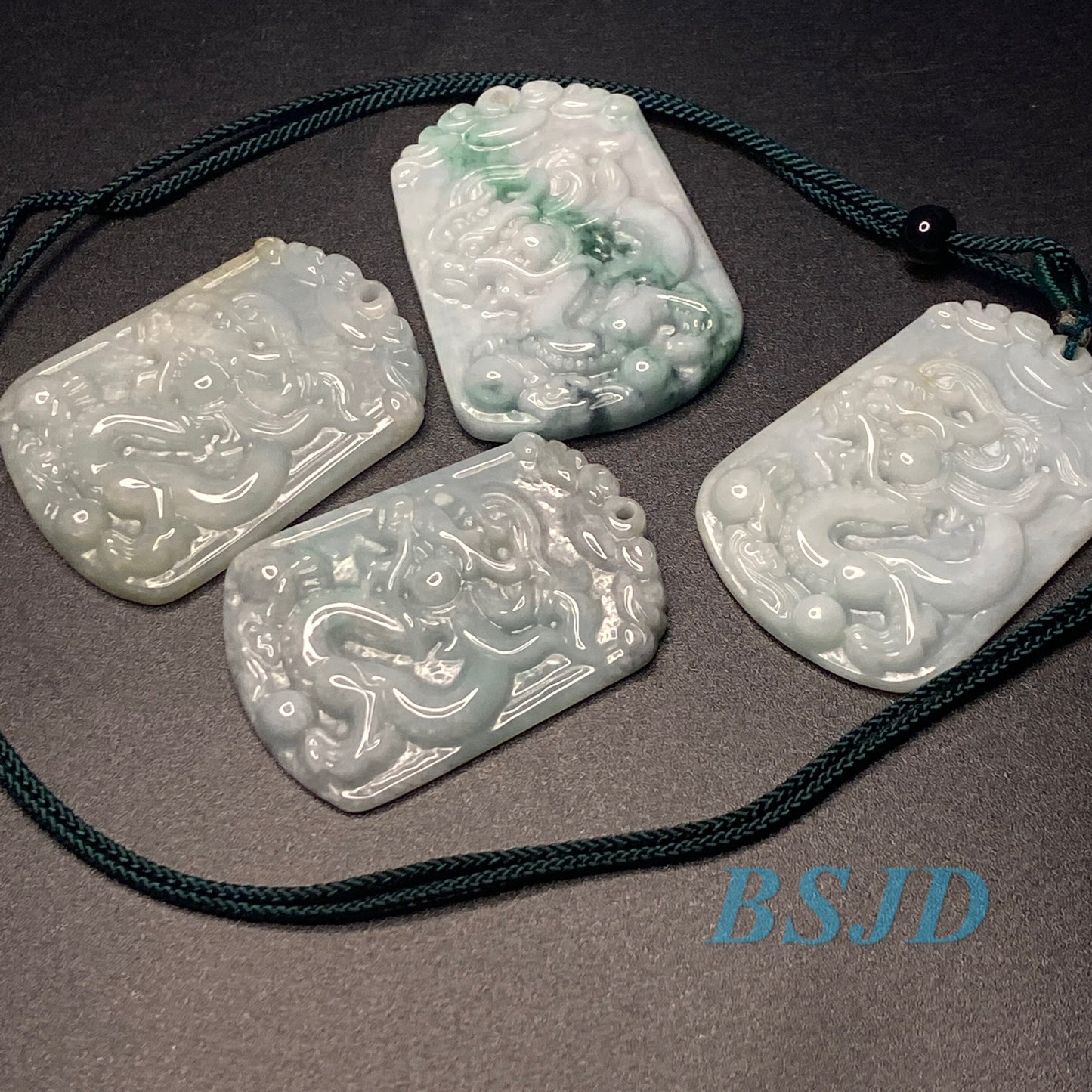 Grade A Jade Drachen Halskette Grüne Jade Burma Jadeit Herren Geburtstagsgeschenk Anhänger