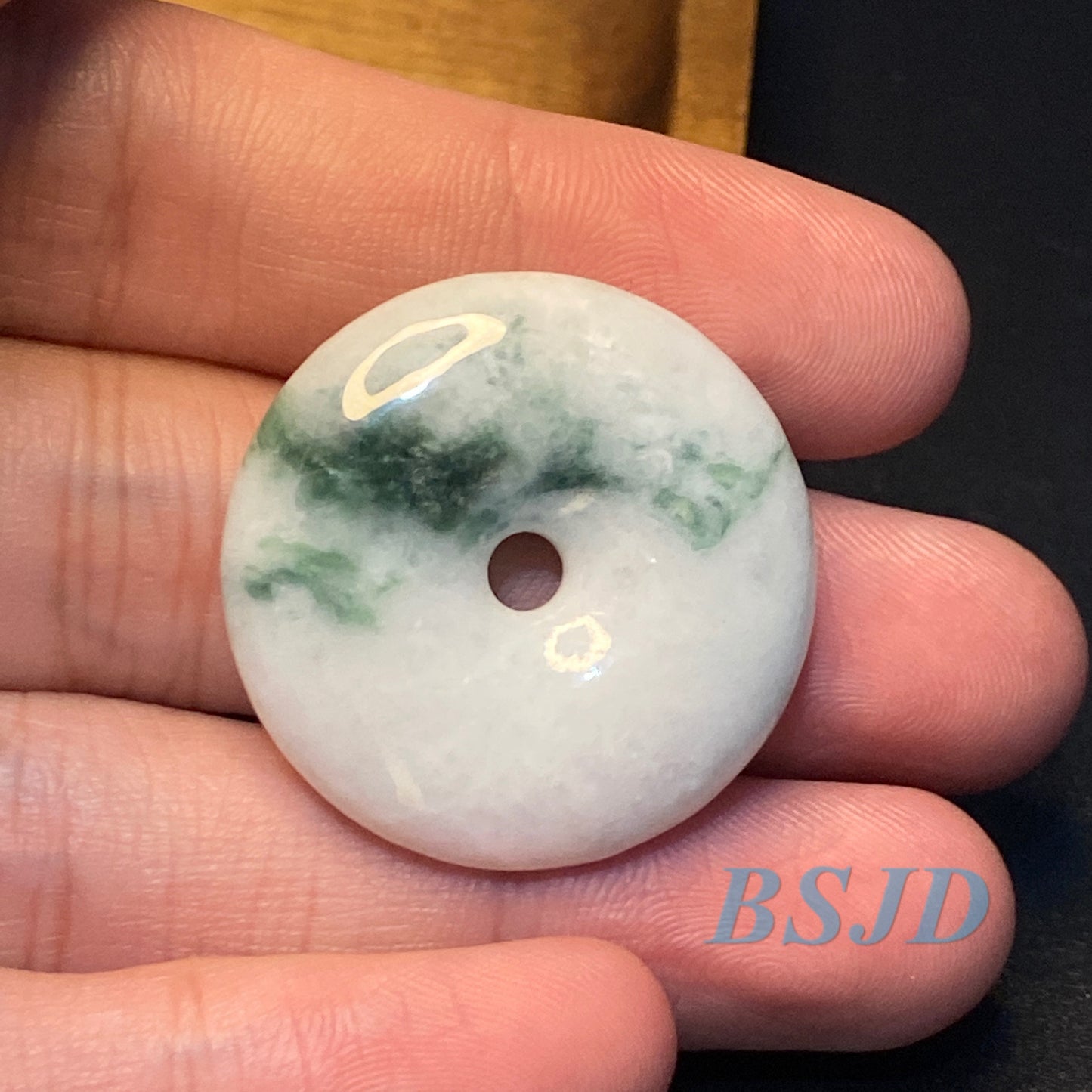 Lucky Pendant Natural Grade A  Green Jade ICE Jadeite Burma Flat Roundness Beads Perle Chinese Carved ,Myanmar Man Jadeite