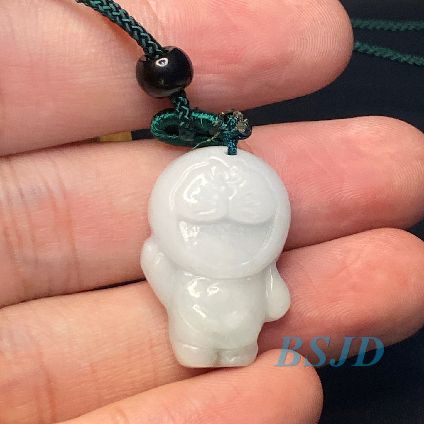 Wholesale cartoon Doraemonドラえもん Jadeite Pendant Natural Grade A Jade bead Burma jade Babt Children Kid Girl DIY Cartoon beads  ネックレス