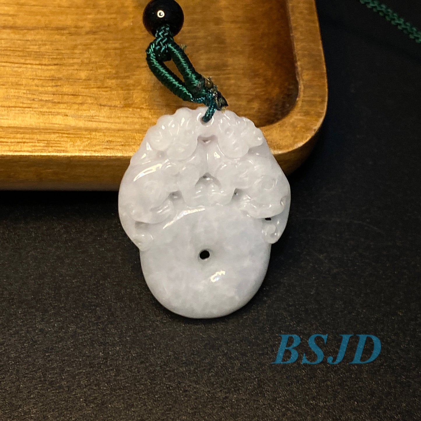 Double Pixiu Gragon Grade A  jade Green Jade ICE Jadeite Men Pendant